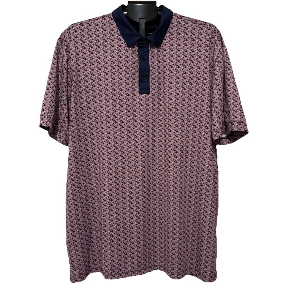 Mizzen Main Mens Size XL Classic Fit Versa Golf Rose Circle Geo Print Polo Shirt